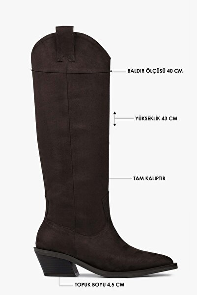 Shoeberry Women's Kailey Brown Suede Cowboy Boots