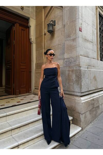 Julidress Crop Blouse, Jacket and Palazzo Pants U 3-Piece Premium Tweed Set