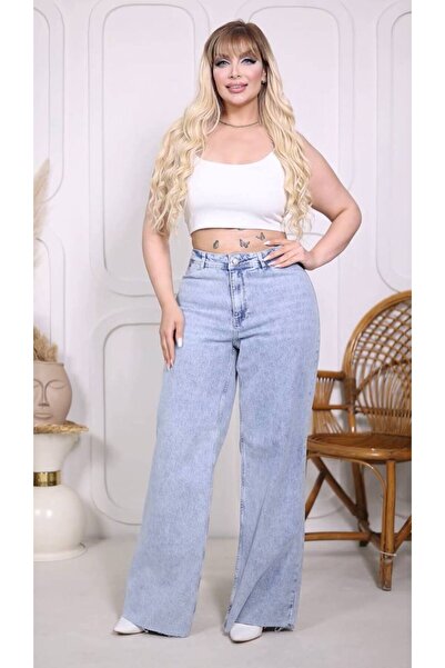 garajmood Blue Wide Leg Plus Size Jeans
