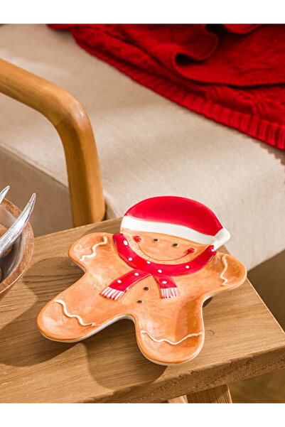 LC Waikiki Lcw Home Mixed Ceramic Snack Bowl with Snowman Figure 25 cm