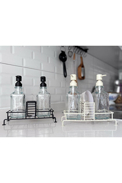 fafa home Metal Cam 2'li Standlı Sıvı Sabunluk (sticker hediyeli)