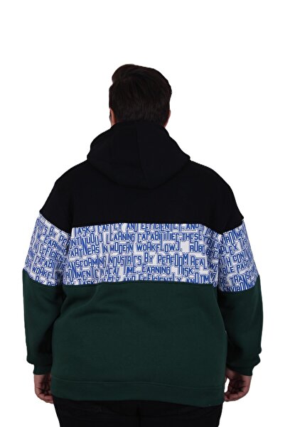 MocGrande Large Size Hooded 3Ip Sweat Transforming 25713 Navy Blue