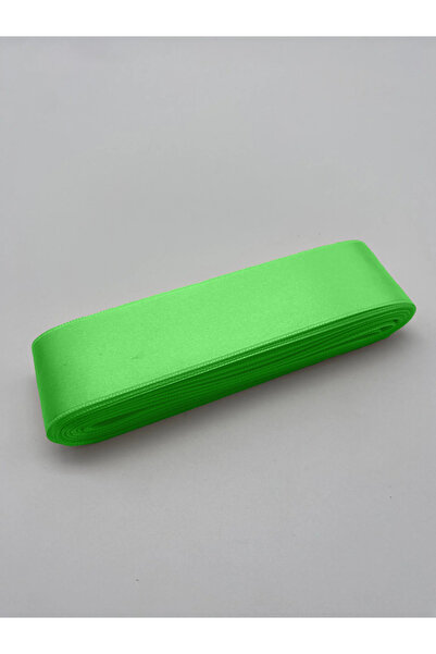 Ak Tuhafiye Yeşil Saten Kurdele 4 cm 10 Metre, Geniş Saten, Gül Buketi - Süsl...