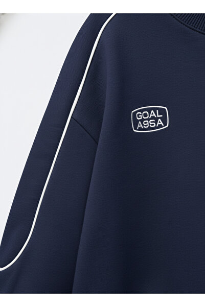 Magu Boys' Cotton Navy Blue Goal Area Sweatshirt 2-Piece Set – Comfortable Sporty Design