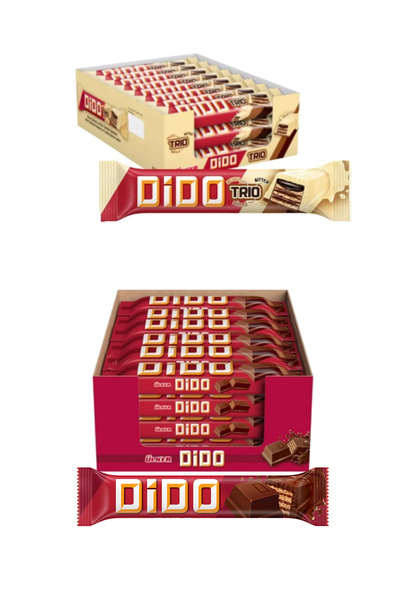 Ülker Dido Trio Milky 24 Pieces & Dido Chocolate 24 Pieces Set Crispy Wafer