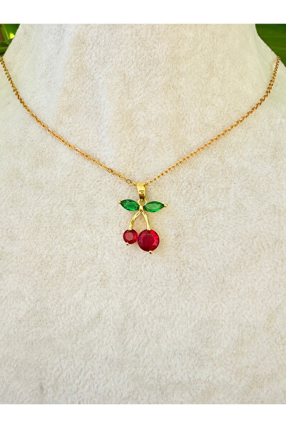 ATLASAKSESUARR Stone Cherry Steel Necklace