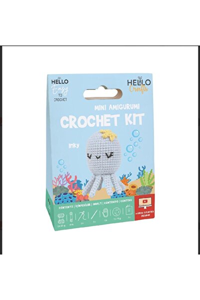 BALIM ÖRGÜ EVİ Mini Amigurumi Kit Inky (with Video Instructions)