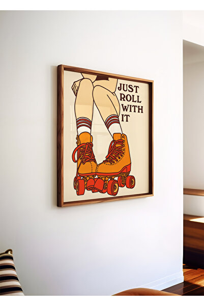 ARTHOUSECOLLECTIVE Just Roll With It – Tipografic retro - Poster pătrat - Pos...