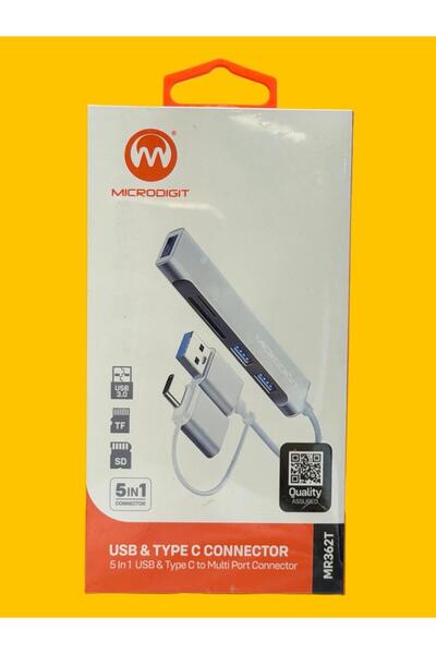 Microdigit USB & TYPE C CONNECTOR 5in1 MULTI PORTS CONNECTOR