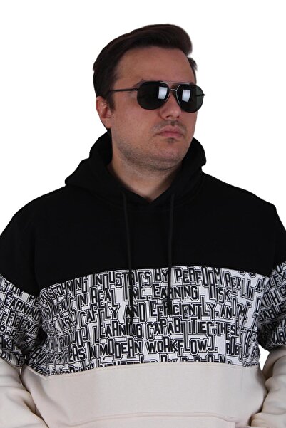 MocGrande Large Size Hooded 3Ip Sweat Transforming 25713 Black