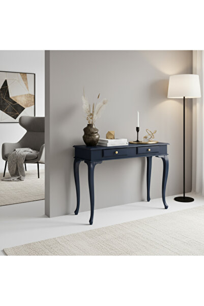 Wooding Mobilya 120 Cm Masif Lükens Lacivert Dresuar