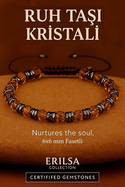 Erilsa Certified Spirit Stone Crystal Bracelet 6X6 mm Faceted – Spiritual Healing Revitalization Stone Tangerina Quartz