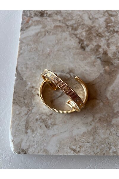 ELENOR Kadın Zirkon Taş Detaylı Kalın Ayarlanabilir Paslanmaz Çelik Bileklik