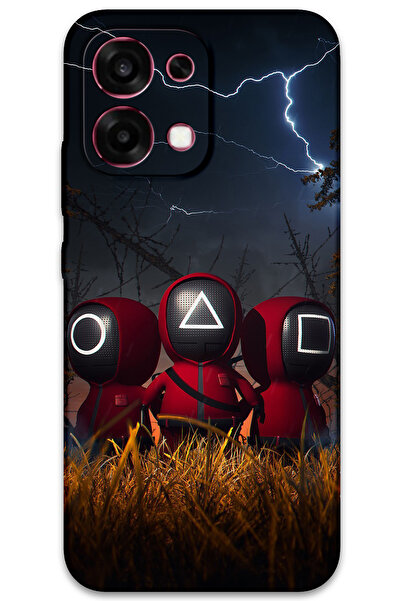 MRCİLETİSİM Oppo A6 Pro 4G Kılıf HD Desen Baskılı Arka Kapak - Squid Game Minyon