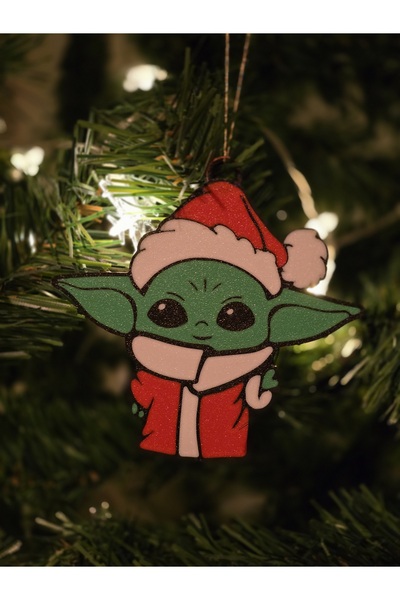 Store Baby Yoda (Grogu) Renkli Yılbaşı Süsü 4'lü Set