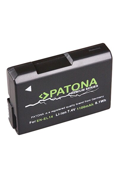 Patona Baterie premium EN-EL14 1100 mAh pentru Nikon D3100–D5600, DF și Coolp...