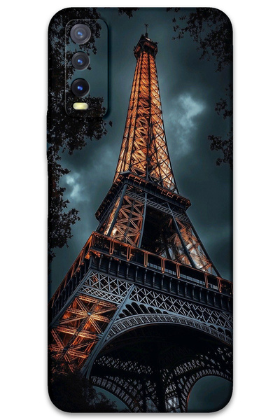 MRCİLETİSİM غطاء خلفي لهاتف Vivo Y20 / Y11S بنمط HD مطبوع - برج ايفل