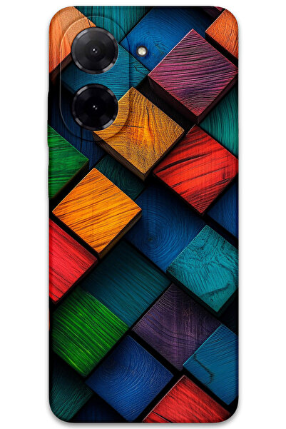 MRCİLETİSİM Xiaomi Redmi A5 4g Case Hd Pattern Printed Back Cover - Square Pattern
