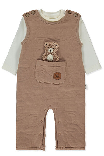 Bebetto Jacquard Quilted Jumpsuit 2-Piece Set (Bearish) Brown