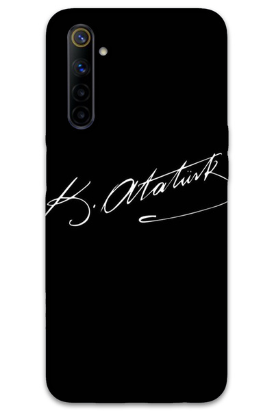 MRCİLETİSİM غطاء خلفي لهاتف Realme 6 بنمط HD مطبوع - توقيع أتاتورك