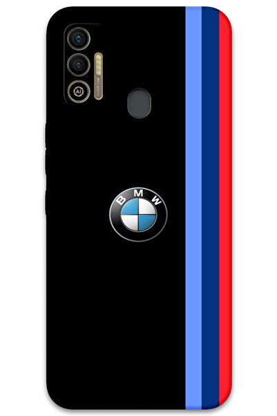 MRCİLETİSİM غطاء خلفي لهاتف Tecno Spark 7T بنمط HD مطبوع - ثلاثة خطوط سوداء