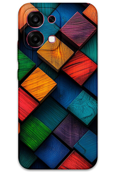 MRCİLETİSİM غطاء خلفي لهاتف اوبو A6 برو 4G بنمط عالي الدقة مطبوع - نمط مربع