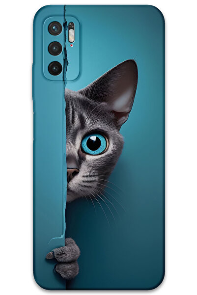 MRCİLETİSİM غطاء خلفي لهاتف Xiaomi Redmi Note 10 5G بنمط HD مطبوع - قطة ذات ع...