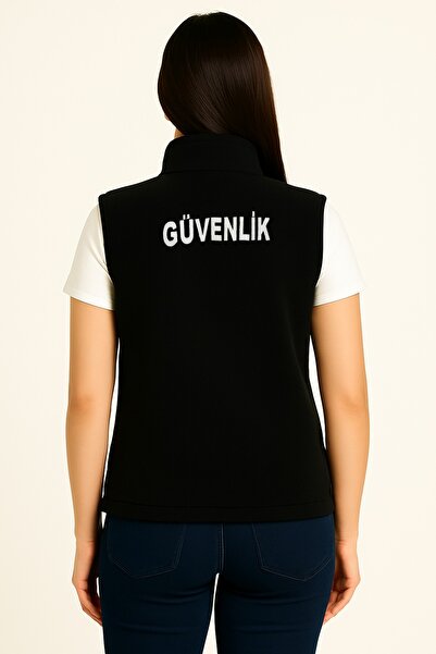 ARTHUR Nakış İşlemeli Kışlık Kadın 3 Cepli Düz Polar Özel Güvenlik Yeleği