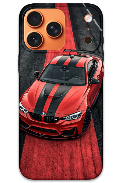 MRCİLETİSİM غطاء خلفي لهاتف iPhone 17 Pro Max بنمط HD مطبوع - أحمر BW