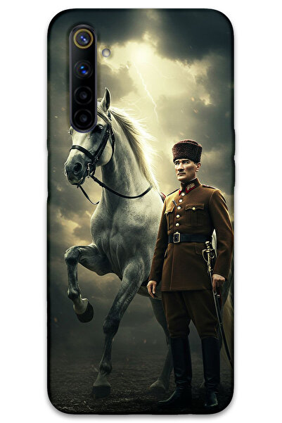 MRCİLETİSİM غطاء خلفي لهاتف Realme 6 بنمط HD مطبوع - أتاتورك شيمبك