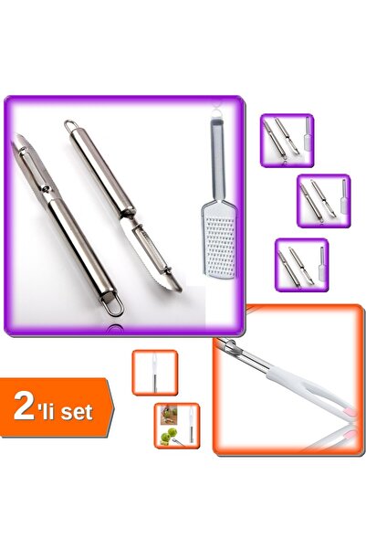 Genel Markalar Paslanmaz Elma ve Kabak Oyucu + 2 Parça Rende ve Soyacak Seti ...