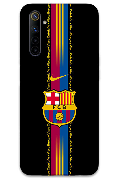MRCİLETİSİM غطاء خلفي لهاتف Realme 6 بنمط HD مطبوع - برشلونة