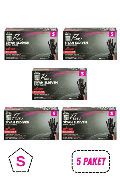 Reflex Flex Tpe Pudrasız Siyah Eldiven S Beden 5 Paket