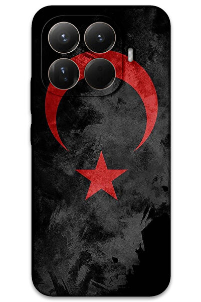 MRCİLETİSİM غطاء خلفي لهاتف Xiaomi Mi 15T Pro بنمط HD مطبوع - علم أسود