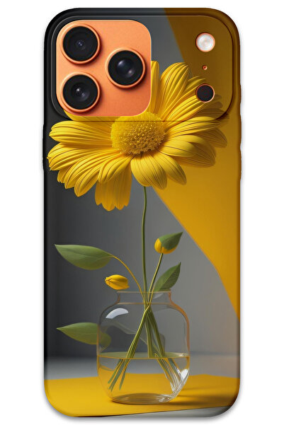 MRCİLETİSİM غطاء خلفي لهاتف iPhone 17 Pro Max بنمط HD مطبوع - زهرة الفانوس