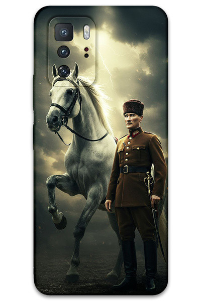 MRCİLETİSİM غطاء خلفي لهاتف Xiaomi Poco X3 GT بنمط HD مطبوع - أتاتورك شيمسك