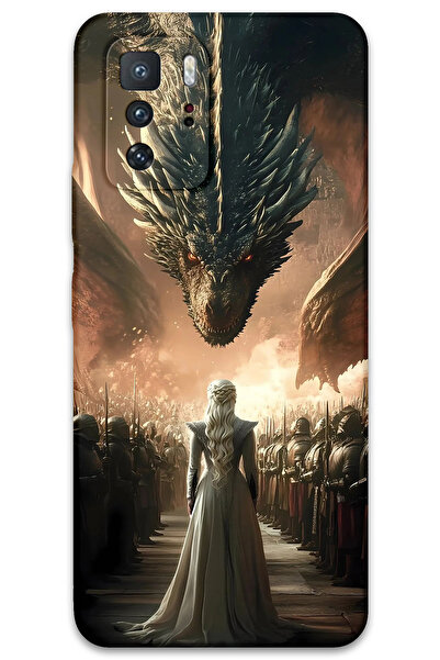 MRCİLETİSİM غطاء خلفي لهاتف Xiaomi Poco X3 GT بنمط HD مطبوع - التنانين