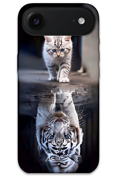 MRCİLETİSİM غطاء خلفي لهاتف iPhone 17 Air Pattern مطبوع - انعكاس القطط