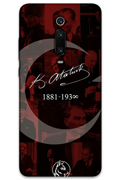 MRCİLETİSİM غطاء خلفي لهاتف Xiaomi Mi 9T بنمط HD مطبوع - نجمة أتاتورك اللامعة