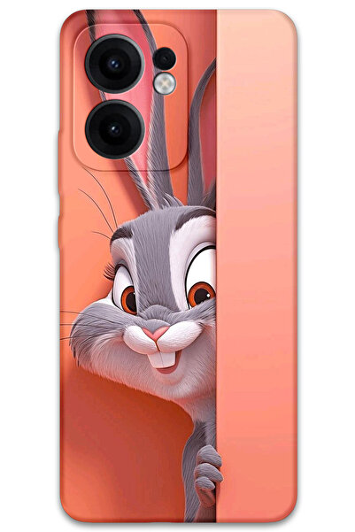 MRCİLETİSİM غطاء خلفي لهاتف اوبو رينو 13F 5G بنمط HD مطبوع - BugsBunny 2