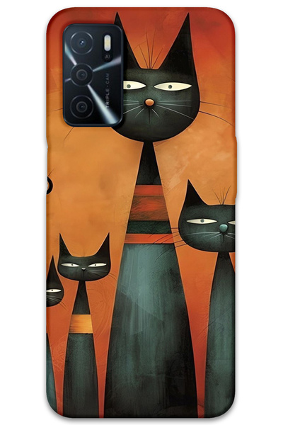 MRCİLETİSİM غطاء خلفي لهاتف اوبو A55 بنمط HD مطبوع - فن القطط