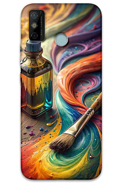 MRCİLETİSİM غطاء خلفي لهاتف Tecno Spark 6 Go بنمط HD مطبوع - لوحة فرشاة