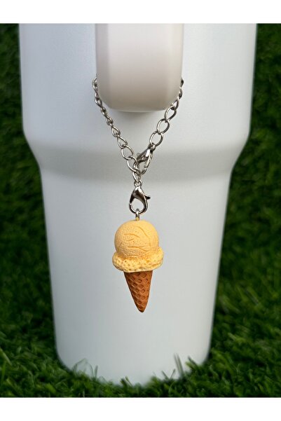 YuccaCo Accessorize Your Life Ice Cream Cone Thermos Ornament/Chocolate Ice Cream Thermos Charm in a Cone/Chocolate Bag Charm with Cone