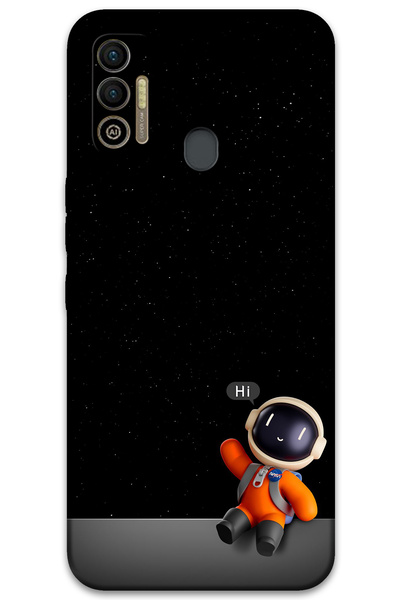 MRCİLETİSİM غطاء خلفي لهاتف Tecno Spark 7T بنمط HD مطبوع - رائد الفضاء هاي