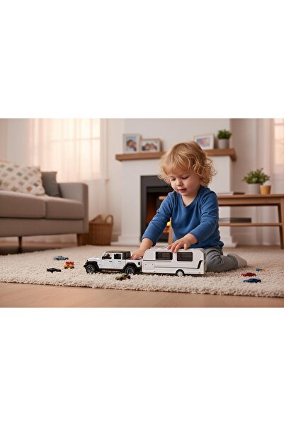 Bebelul Off-road car with caravan lights sounds white 1:32