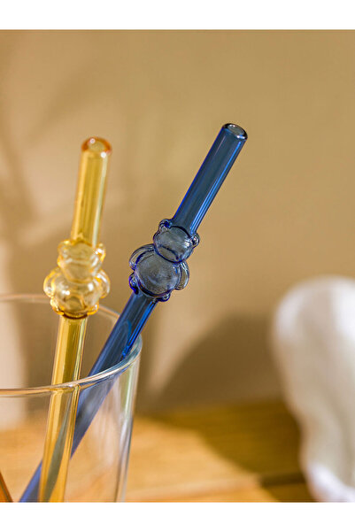 LC Waikiki Sparkling Choices from Shining Store |   Patterned Glass Straw Set of 4