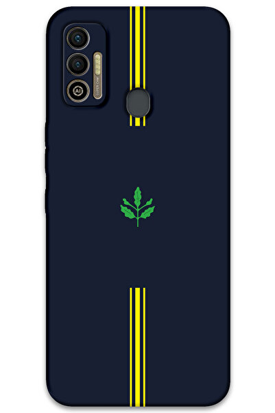 MRCİLETİSİM غطاء خلفي لهاتف تكنو سبارك 7T بنمط HD مطبوع - أصفر وأزرق داكن