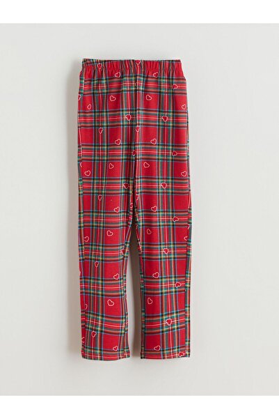 LC Waikiki Elastic Waist Plaid Girls' Pajama Bottoms
