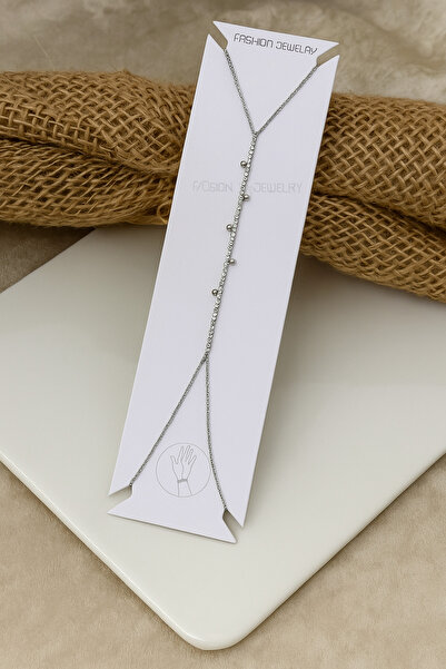 DEMİR ACCESORİES سوار شاهميران نسائي من الفولاذ المقاوم للصدأ بلون فضي مرصع ب...