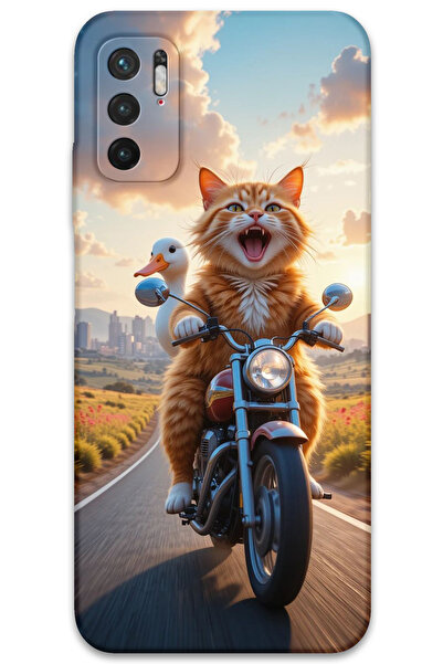 MRCİLETİSİM غطاء خلفي لهاتف Xiaomi Redmi Note 10 5G بنمط HD مطبوع - Crazy Cat